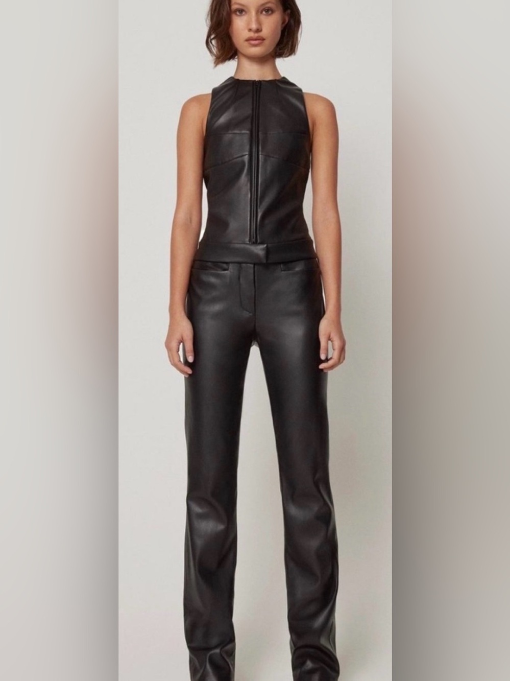 KHY Faux Leather Pants Trousers Black Size 2 NWT!